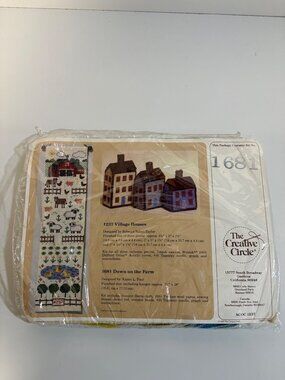 The Creative Circle 1681 Down on The Farm Stitch Hanger Kit 1987 Sealed